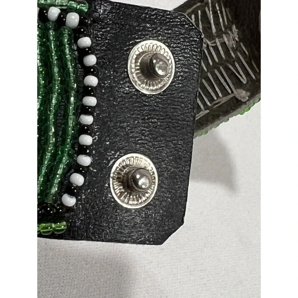 Vintage Leather Beaded Bracelet‎ Multicolor Handmade Boho Festival